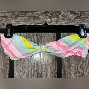 Victorias Secret Pink Pastel Rainbow Bandeau Bikini Top ~Sz S~